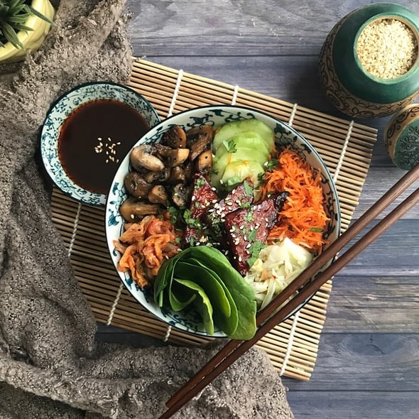 Bibimbap Bowl, one of the many Global Bowl options