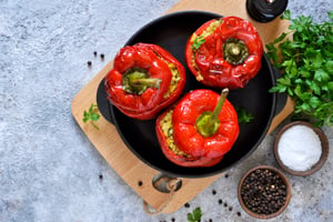 stuffed bell peppers in cast iron